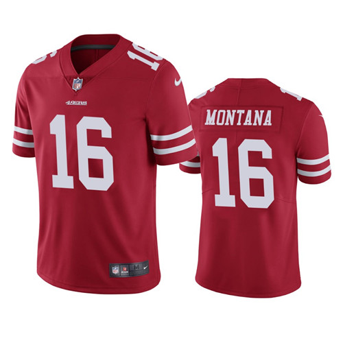Youth NFL San Francisco 49ers #16 Joe Montana Red Vapor Untouchable Limited Stitched Jersey
